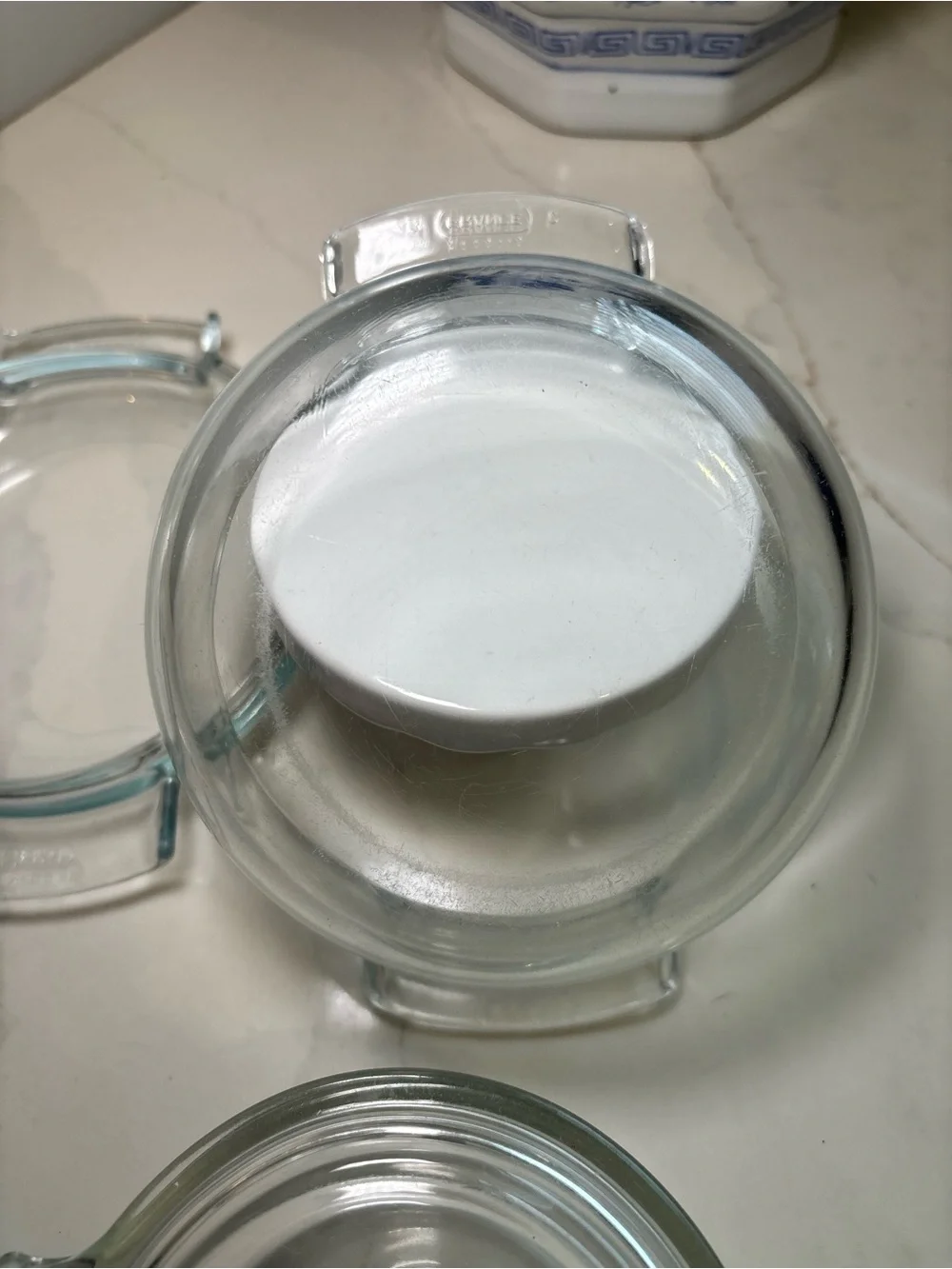 PYREX de Corning France Clear Glass Casserole Dishes Set Lids #451 & #018 RARE